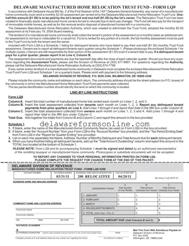 Official Delaware Lq9 Form in PDF